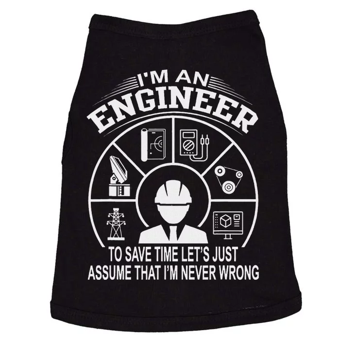 Funny Engineer Dad Save Time Design Doggie Tank