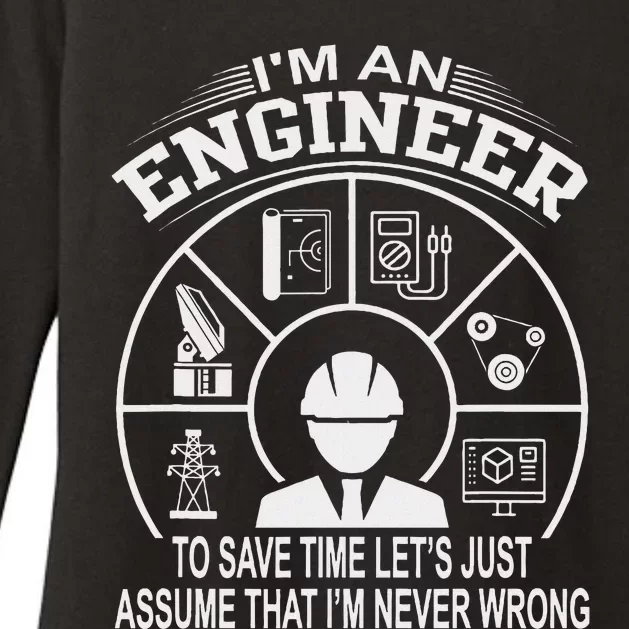 Funny Engineer Dad Save Time Design Womens CVC Long Sleeve Shirt