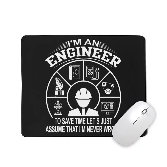 Funny Engineer Dad Save Time Design Mousepad