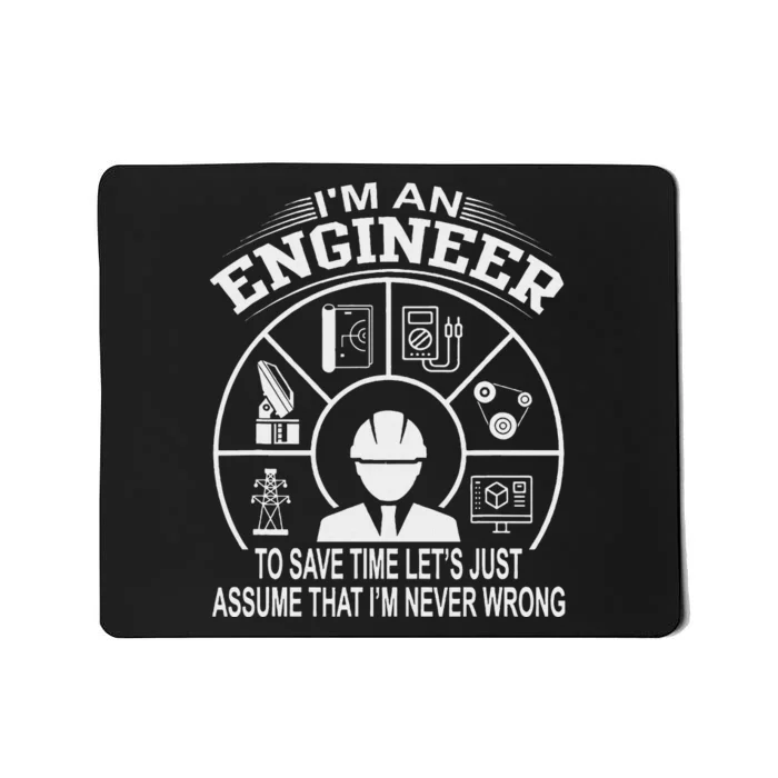 Funny Engineer Dad Save Time Design Mousepad