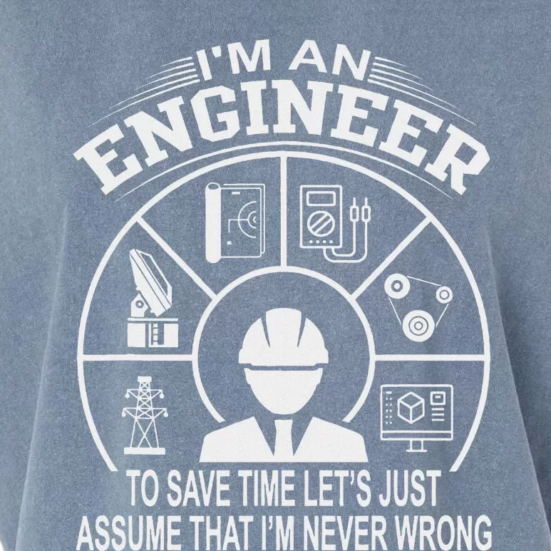 Funny Engineer Dad Save Time Design Garment-Dyed Women's Muscle Tee