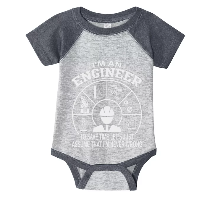 Funny Engineer Dad Save Time Design Infant Baby Jersey Bodysuit