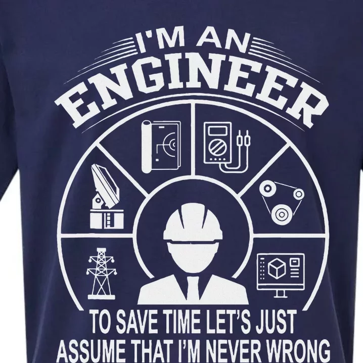 Funny Engineer Dad Save Time Design Sueded Cloud Jersey T-Shirt