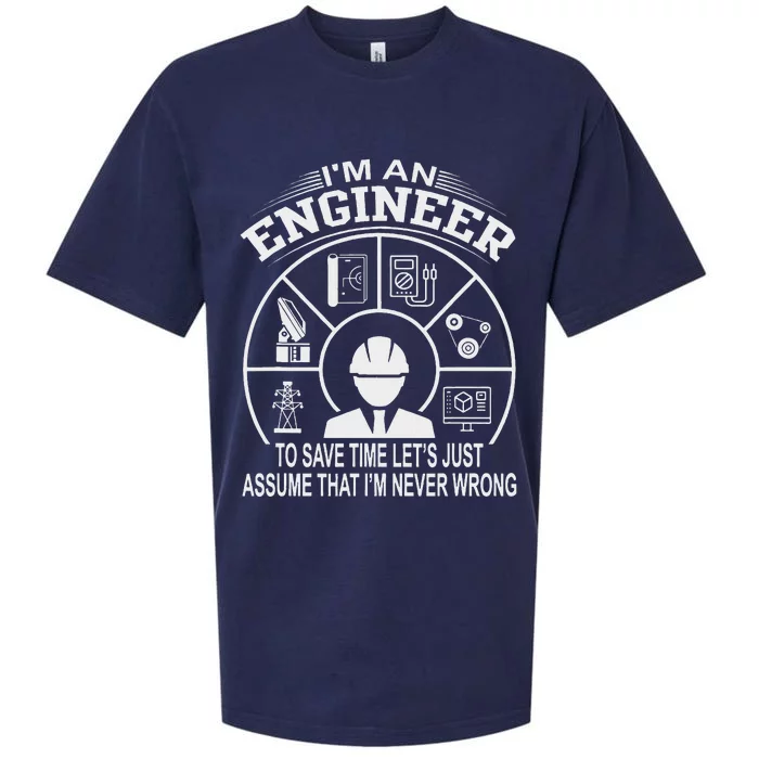 Funny Engineer Dad Save Time Design Sueded Cloud Jersey T-Shirt