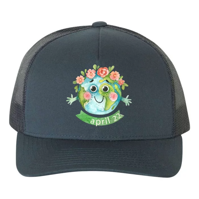 Floral Earth Day April Yupoong Adult 5-Panel Trucker Hat