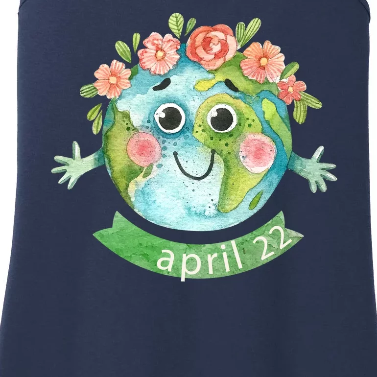 Floral Earth Day April Ladies Essential Tank