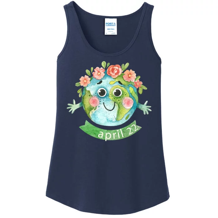 Floral Earth Day April Ladies Essential Tank