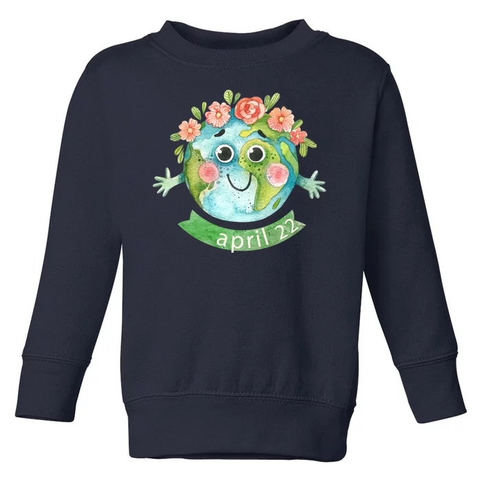 Floral Earth Day April Toddler Sweatshirt