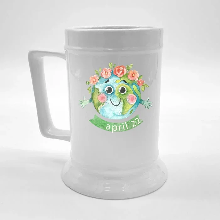 Floral Earth Day April Front & Back Beer Stein