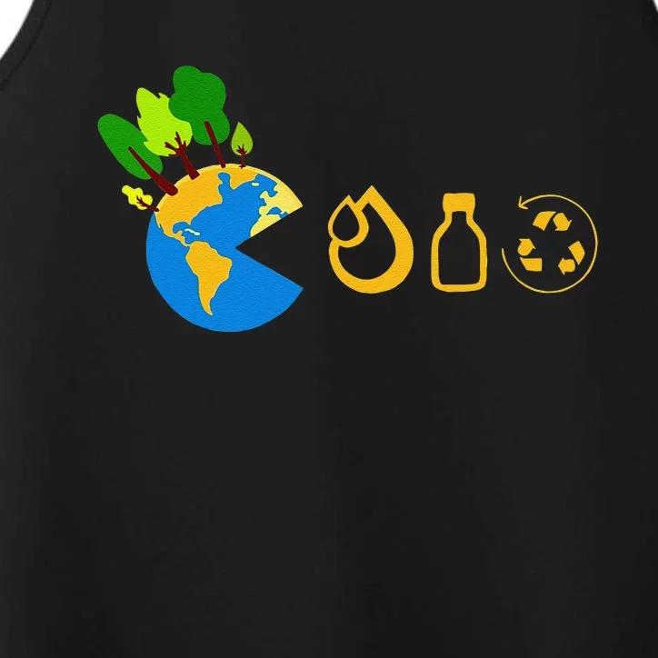 Funny Earth Day Reduce Reuse Recycles Performance Tank