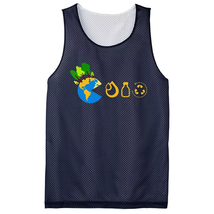 Funny Earth Day Reduce Reuse Recycles Mesh Reversible Basketball Jersey Tank