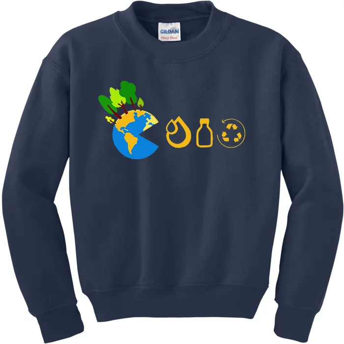 Funny Earth Day Reduce Reuse Recycles Kids Sweatshirt