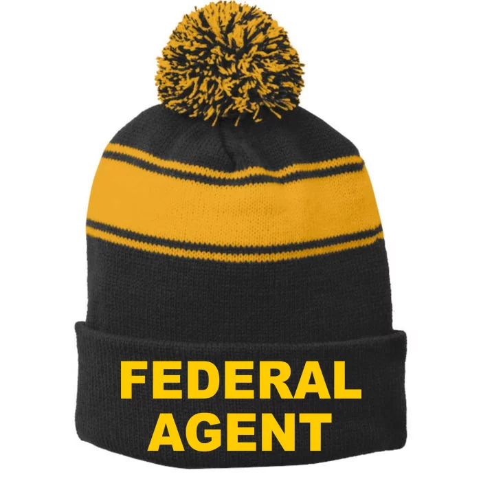 Federal Agent Stripe Pom Pom Beanie