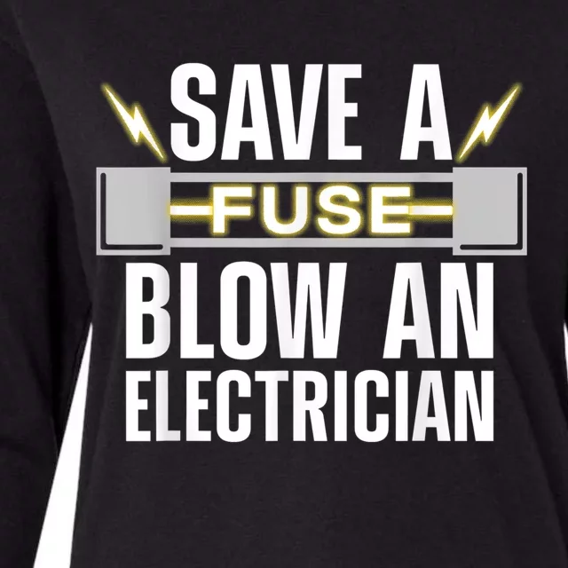 Funny Electrician Electrical Fuse Engineers Womens Cotton Relaxed Long Sleeve T-Shirt