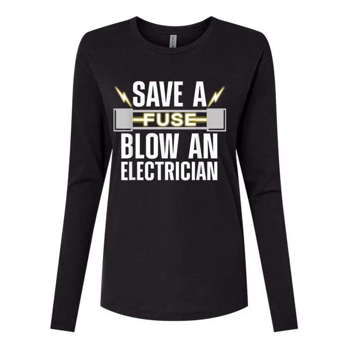 Funny Electrician Electrical Fuse Engineers Womens Cotton Relaxed Long Sleeve T-Shirt