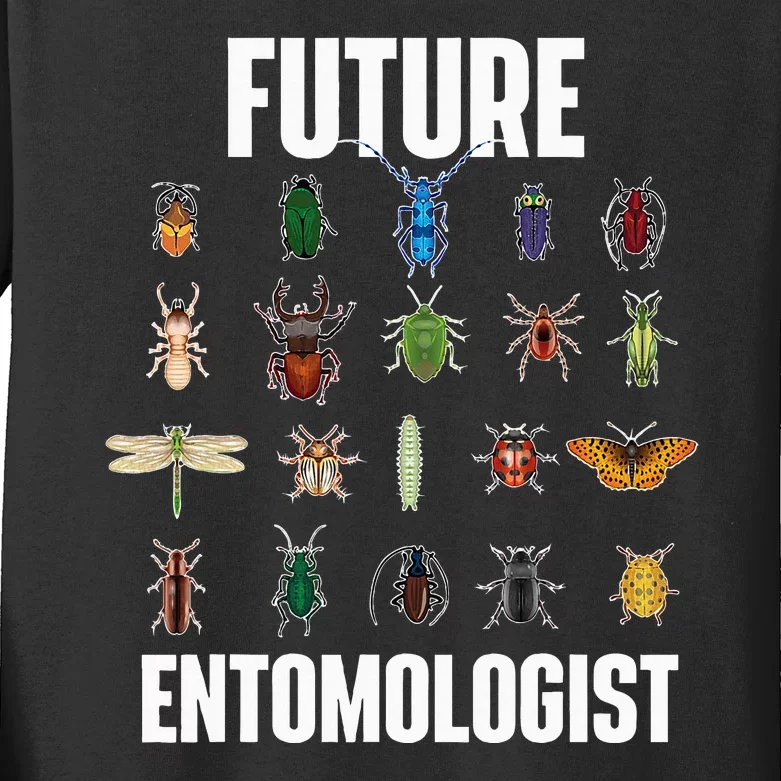 Future Entomologist Entomology Insect Lover Bug Collector Kids Long Sleeve Shirt