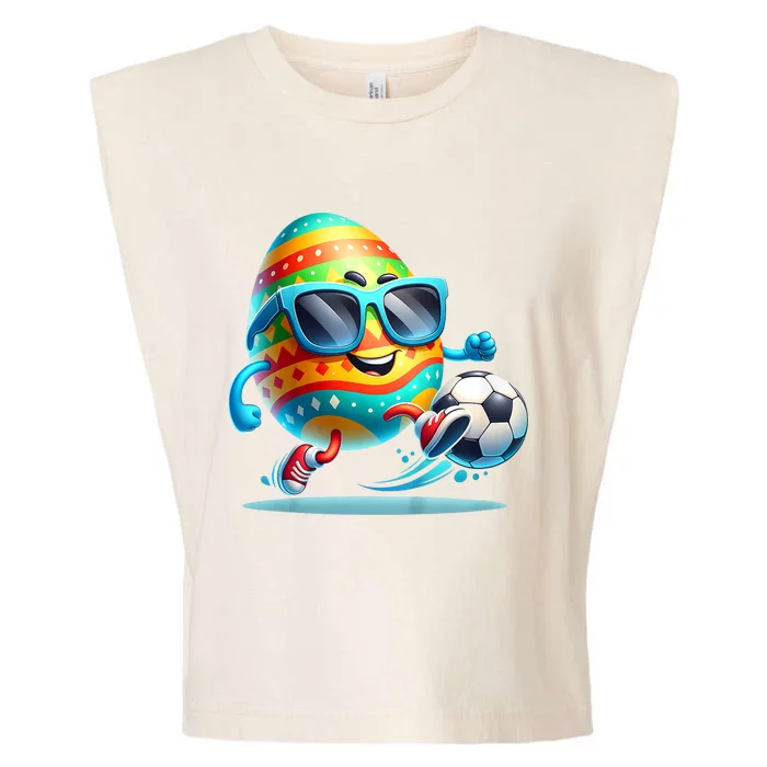 Funny Easter Egg Eggs Soccer Lovers Players Garment-Dyed Women's Muscle Tee