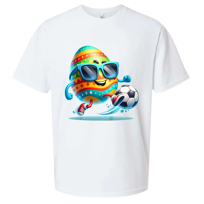 Funny Easter Egg Eggs Soccer Lovers Players Sueded Cloud Jersey T-Shirt