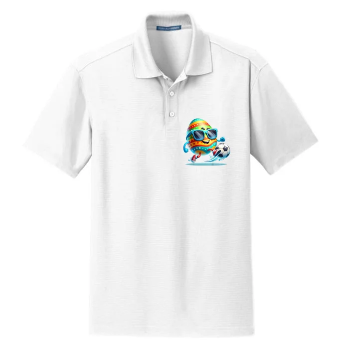 Funny Easter Egg Eggs Soccer Lovers Players Dry Zone Grid Performance Polo