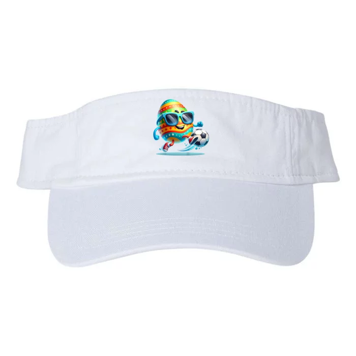 Funny Easter Egg Eggs Soccer Lovers Players Valucap Bio-Washed Visor