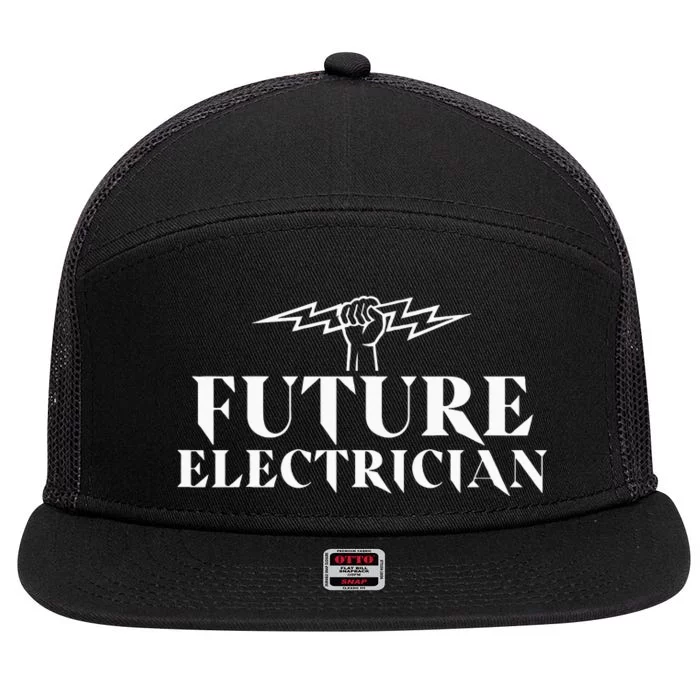 Future Electrician Electrical Engineering Student Gift 7 Panel Mesh Trucker Snapback Hat