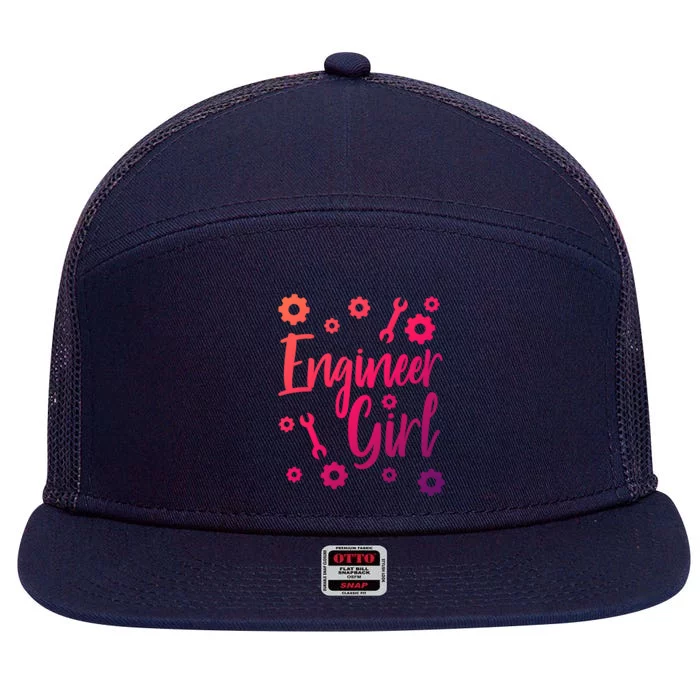 Female Engineer Engineering Major Student Funny Gift Cute Gift 7 Panel Mesh Trucker Snapback Hat