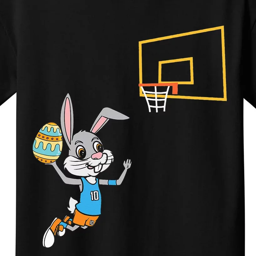 Funny Easter Egg Bunny Dunk Basketball Game Easter Kids T-Shirt