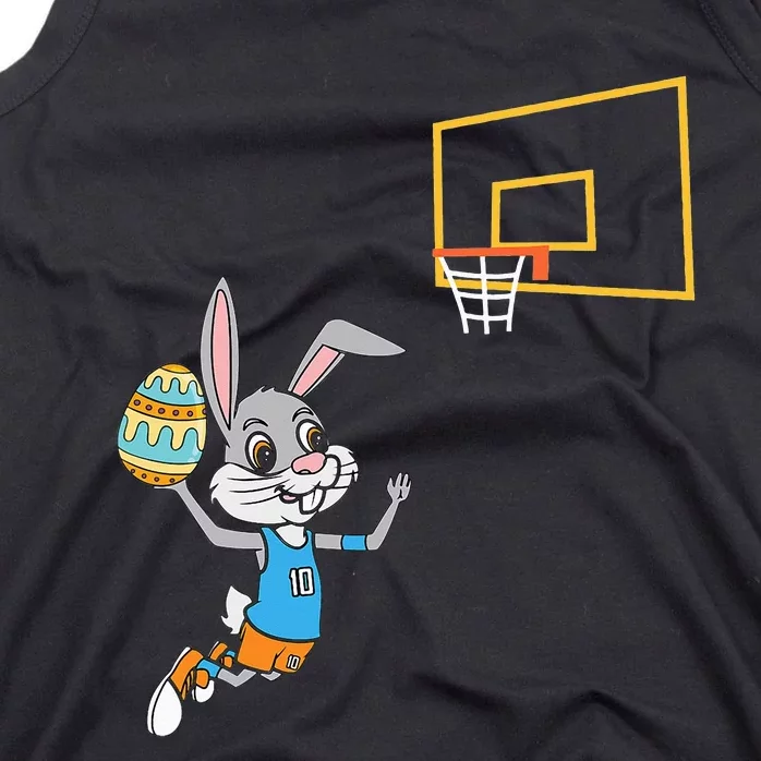 Funny Easter Egg Bunny Dunk Basketball Game Easter Tank Top