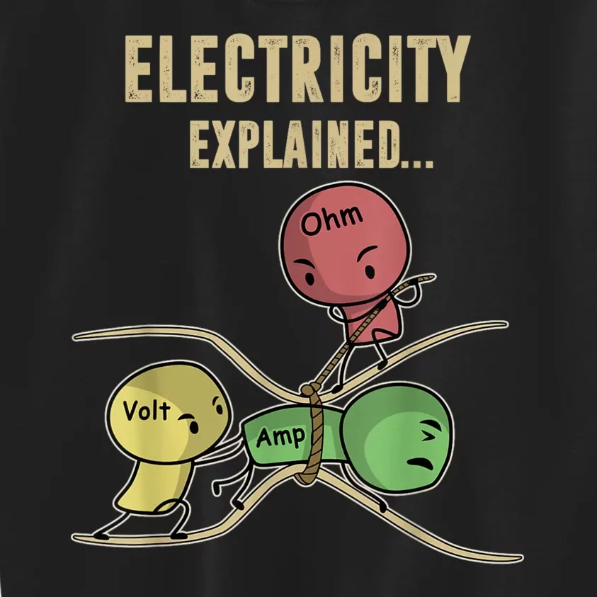 Funny Electricity Explained Ohm Law Graphics Design Gift Kids Sweatshirt