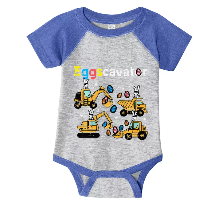 Funny Eggscavator Easter Egg Hunt Construction Trucks Infant Baby Jersey Bodysuit