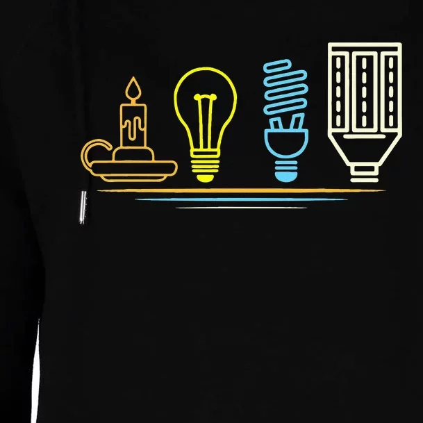 Funny Electrician Engineer Light Bulb Electricity Womens Funnel Neck Pullover Hood