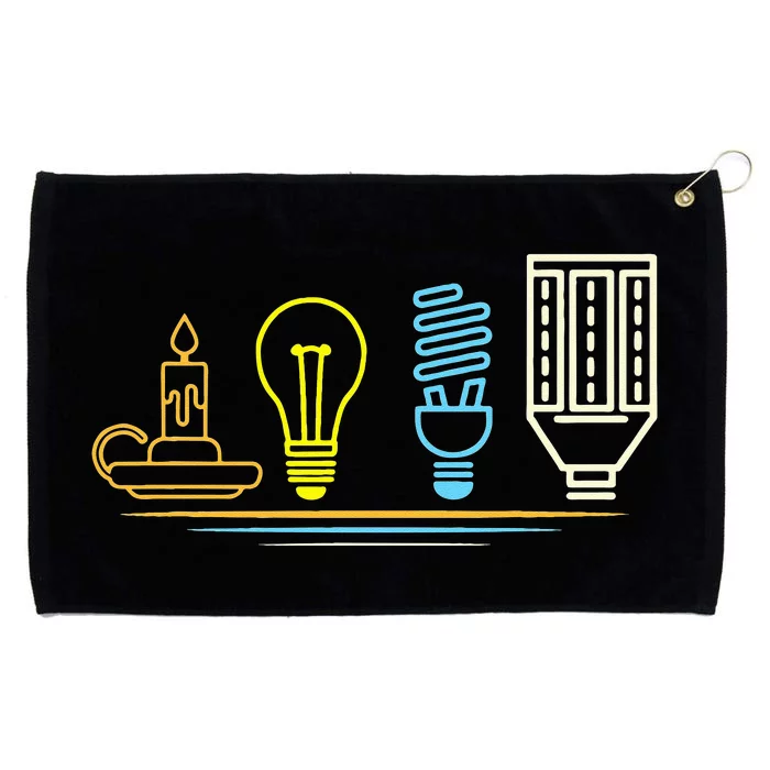 Funny Electrician Engineer Light Bulb Electricity Grommeted Golf Towel