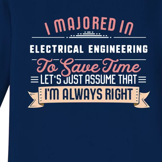 Funny Electrical Engineering Major Studengift Graduation Gift Baby Long Sleeve Bodysuit