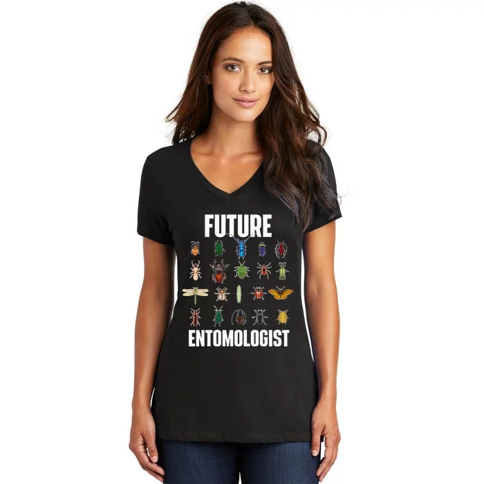 Future Entomologist Entomology Insect Lover Bug Collector Women's V-Neck T-Shirt