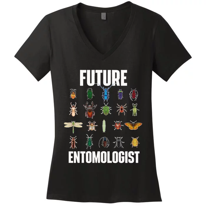 Future Entomologist Entomology Insect Lover Bug Collector Women's V-Neck T-Shirt