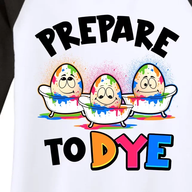 Funny Easter Eggs Prepare To Dye Women's Tri-Blend 3/4-Sleeve Raglan Shirt