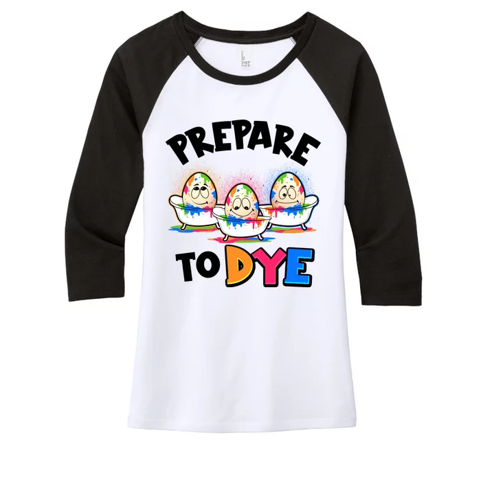 Funny Easter Eggs Prepare To Dye Women's Tri-Blend 3/4-Sleeve Raglan Shirt