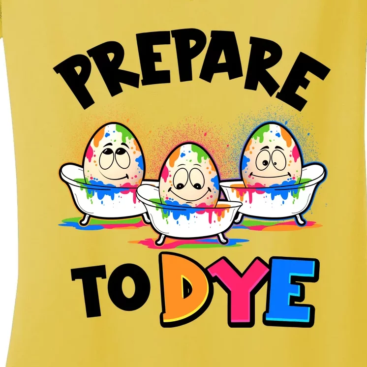 Funny Easter Eggs Prepare To Dye Women's V-Neck T-Shirt