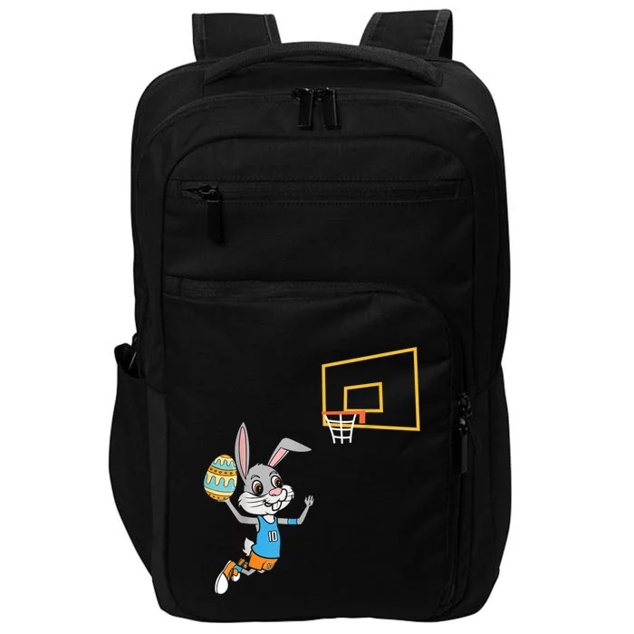 Funny Easter Egg Bunny Dunk Basketball Game Easter Impact Tech Backpack