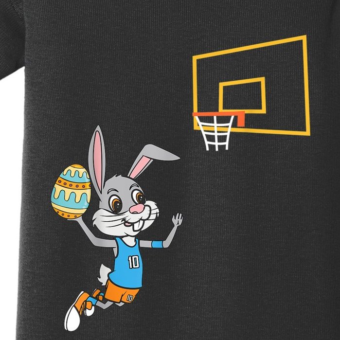 Funny Easter Egg Bunny Dunk Basketball Game Easter Baby Bodysuit