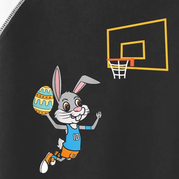 Funny Easter Egg Bunny Dunk Basketball Game Easter Toddler Fine Jersey T-Shirt