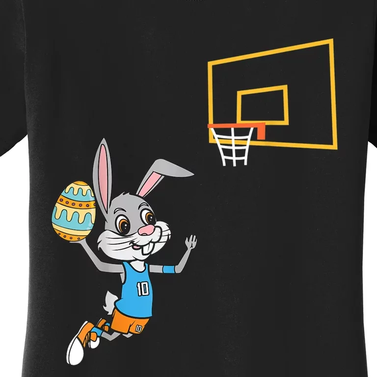 Funny Easter Egg Bunny Dunk Basketball Game Easter Women's T-Shirt