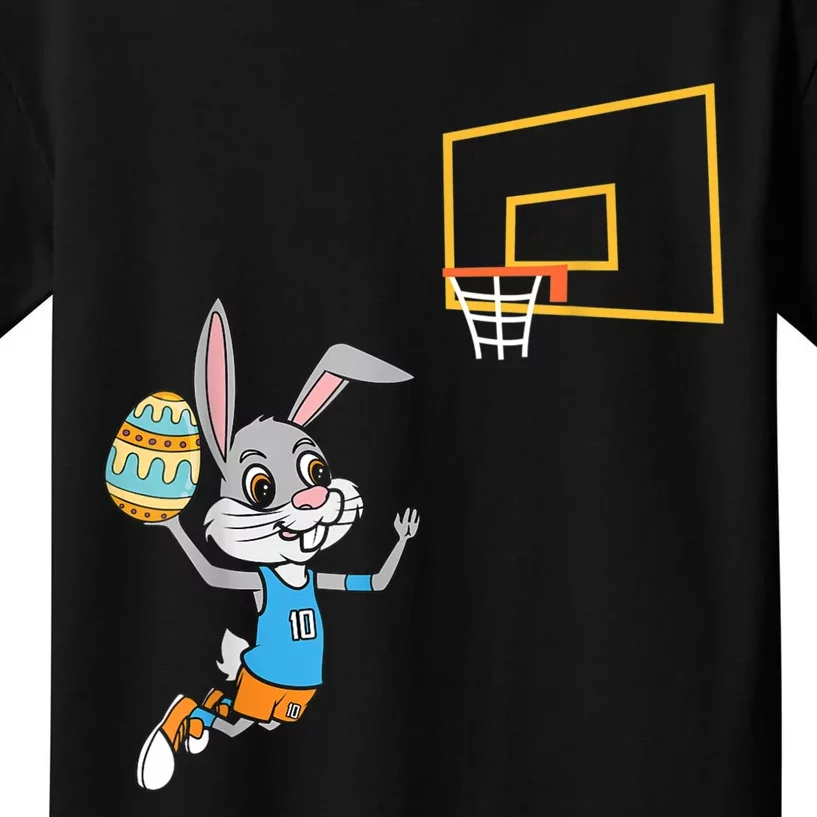 Funny Easter Egg Bunny Dunk Basketball Game Easter Kids T-Shirt