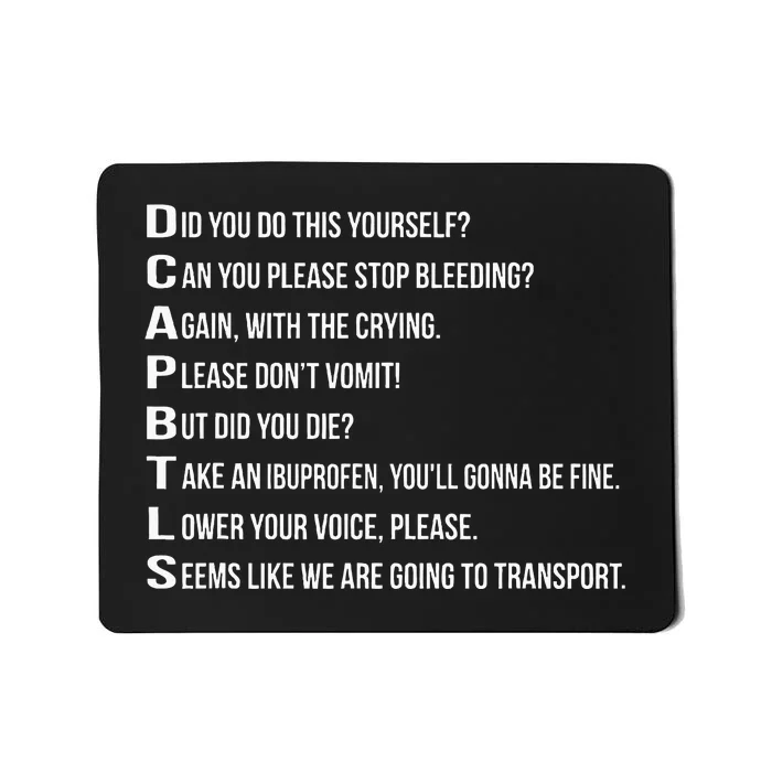 Funny EMT Emergency Medical Technician Mousepad