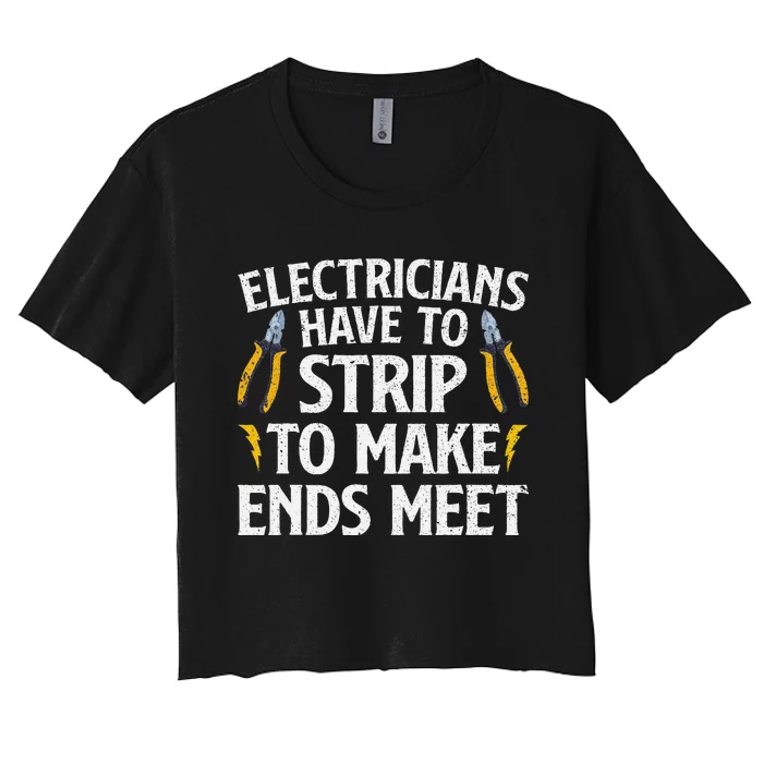 Funny Electrician Electrician Electrical Tools Women's Crop Top Tee