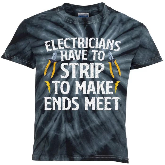 Funny Electrician Electrician Electrical Tools Kids Tie-Dye T-Shirt