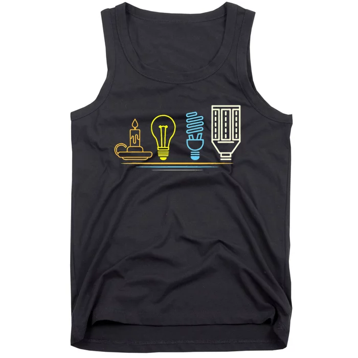 Funny Electrician Engineer Light Bulb Electricity Tank Top