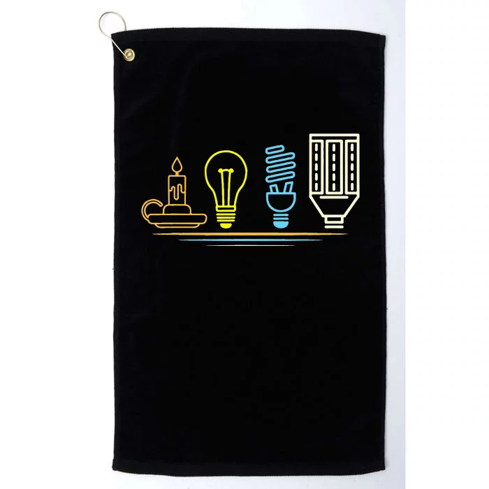 Funny Electrician Engineer Light Bulb Electricity Platinum Collection Golf Towel