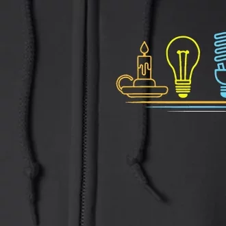 Funny Electrician Engineer Light Bulb Electricity Full Zip Hoodie