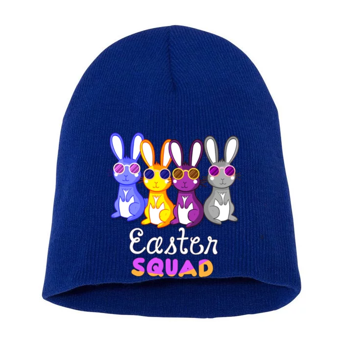 Funny Easter Egg Hunt Bunny Squad Rabbit Gift Short Acrylic Beanie